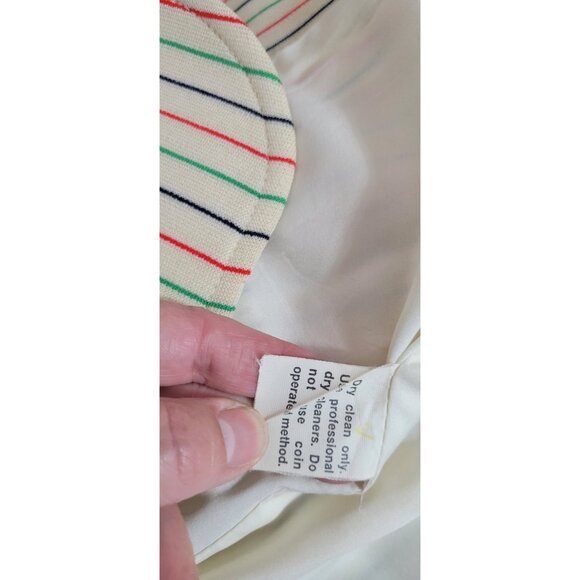 Vintage 80s Womens Size S Blazer Beige Stripped Open Jacket CHOICE by BUTTE - Picture 11 of 16